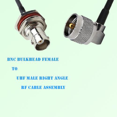 BNC Bulkhead Female to UHF Male Right Angle RF Cable Assembly