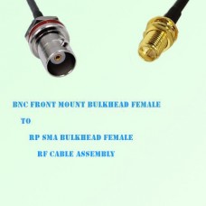 BNC Front Mount Bulkhead Female to RP SMA Bulkhead Female RF Cable