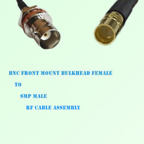 BNC Front Mount Bulkhead Female to SMP Male RF Cable Assembly