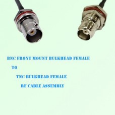 BNC Front Mount Bulkhead Female to TNC Bulkhead Female RF Cable