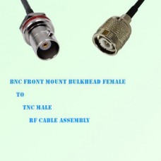 BNC Front Mount Bulkhead Female to TNC Male RF Cable Assembly