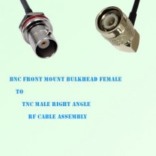 BNC Front Mount Bulkhead Female to TNC Male R/A RF Cable Assembly