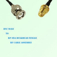 BNC Male to RP SMA Bulkhead Female RF Cable Assembly
