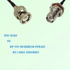 BNC Male to RP TNC Bulkhead Female RF Cable Assembly