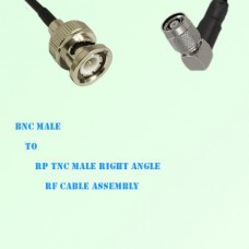 BNC Male to RP TNC Male Right Angle RF Cable Assembly