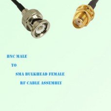 BNC Male to SMA Bulkhead Female RF Cable Assembly