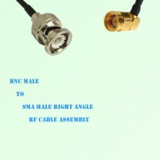 BNC Male to SMA Male Right Angle RF Cable Assembly