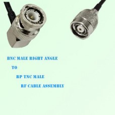 BNC Male Right Angle to RP TNC Male RF Cable Assembly