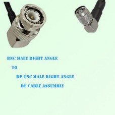 BNC Male Right Angle to RP TNC Male Right Angle RF Cable Assembly