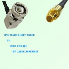 BNC Male Right Angle to SSMA Female RF Cable Assembly