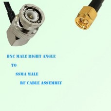 BNC Male Right Angle to SSMA Male RF Cable Assembly
