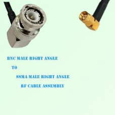 BNC Male Right Angle to SSMA Male Right Angle RF Cable Assembly