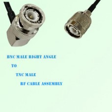 BNC Male Right Angle to TNC Male RF Cable Assembly