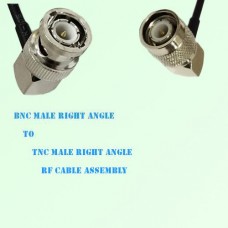 BNC Male Right Angle to TNC Male Right Angle RF Cable Assembly