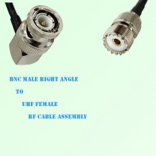 BNC Male Right Angle to UHF Female RF Cable Assembly