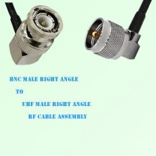 BNC Male Right Angle to UHF Male Right Angle RF Cable Assembly