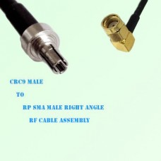 CRC9 Male to RP SMA Male Right Angle RF Cable Assembly