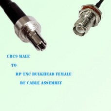 CRC9 Male to RP TNC Bulkhead Female RF Cable Assembly