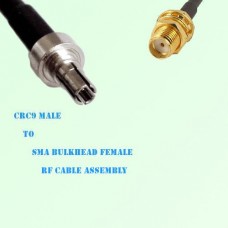 CRC9 Male to SMA Bulkhead Female RF Cable Assembly