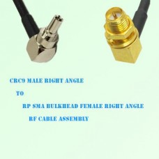 CRC9 Male R/A to RP SMA Bulkhead Female R/A RF Cable Assembly