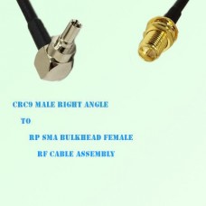 CRC9 Male Right Angle to RP SMA Bulkhead Female RF Cable Assembly