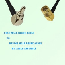 CRC9 Male Right Angle to RP SMA Male Right Angle RF Cable Assembly