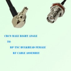 CRC9 Male Right Angle to RP TNC Bulkhead Female RF Cable Assembly