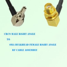 CRC9 Male R/A to SMA Bulkhead Female R/A RF Cable Assembly