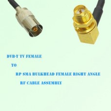DVB-T TV Female to RP SMA Bulkhead Female R/A RF Cable Assembly