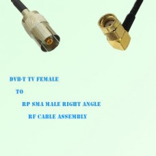 DVB-T TV Female to RP SMA Male Right Angle RF Cable Assembly