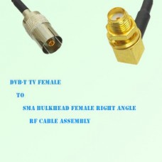 DVB-T TV Female to SMA Bulkhead Female Right Angle RF Cable Assembly
