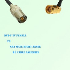 DVB-T TV Female to SMA Male Right Angle RF Cable Assembly