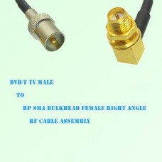 DVB-T TV Male to RP SMA Bulkhead Female Right Angle RF Cable Assembly