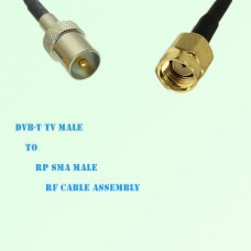 DVB-T TV Male to RP SMA Male RF Cable Assembly