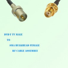 DVB-T TV Male to SMA Bulkhead Female RF Cable Assembly