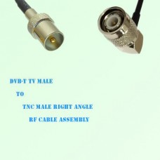DVB-T TV Male to TNC Male Right Angle RF Cable Assembly