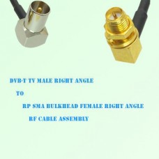 DVB-T TV Male R/A to RP SMA Bulkhead Female R/A RF Cable Assembly