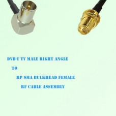 DVB-T TV Male Right Angle to RP SMA Bulkhead Female RF Cable Assembly