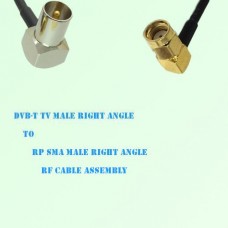 DVB-T TV Male Right Angle to RP SMA Male Right Angle RF Cable Assembly