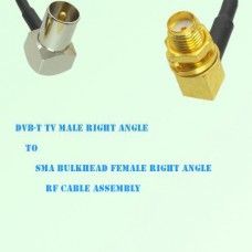 DVB-T TV Male R/A to SMA Bulkhead Female R/A RF Cable Assembly