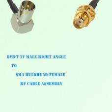 DVB-T TV Male Right Angle to SMA Bulkhead Female RF Cable Assembly