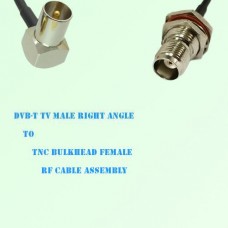 DVB-T TV Male Right Angle to TNC Bulkhead Female RF Cable Assembly