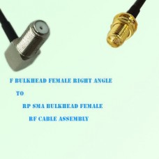 F Bulkhead Female R/A to RP SMA Bulkhead Female RF Cable Assembly
