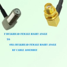 F Bulkhead Female R/A to SMA Bulkhead Female R/A RF Cable Assembly