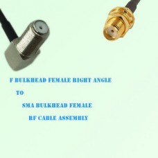 F Bulkhead Female Right Angle to SMA Bulkhead Female RF Cable Assembly