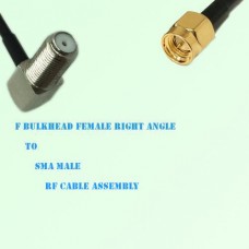 F Bulkhead Female Right Angle to SMA Male RF Cable Assembly