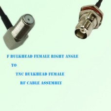 F Bulkhead Female Right Angle to TNC Bulkhead Female RF Cable Assembly
