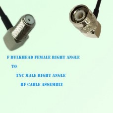 F Bulkhead Female R/A to TNC Male R/A RF Cable Assembly