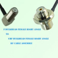F Bulkhead Female R/A to UHF Bulkhead Female R/A RF Cable Assembly