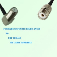 F Bulkhead Female Right Angle to UHF Female RF Cable Assembly